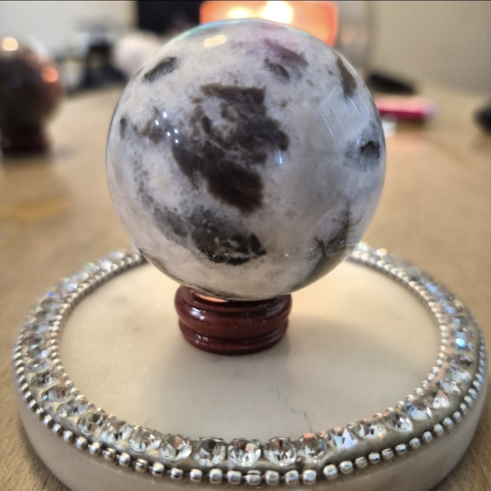Natural Sphalerite Quartz Orb Sphere #1 - Picture 3 of 6